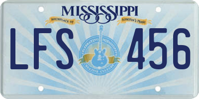 MS license plate LFS456