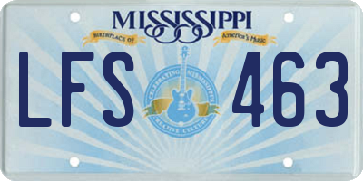 MS license plate LFS463