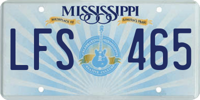 MS license plate LFS465