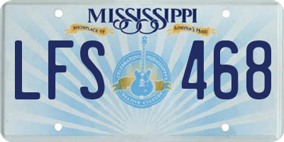 MS license plate LFS468
