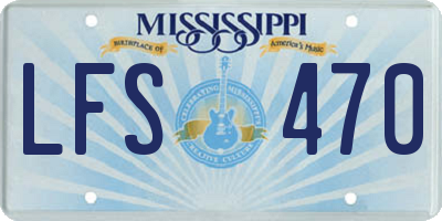 MS license plate LFS470