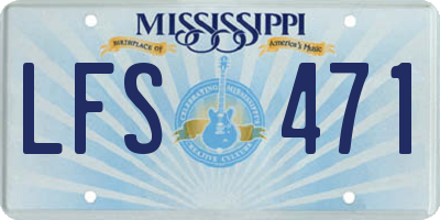 MS license plate LFS471
