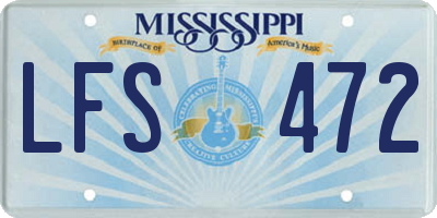 MS license plate LFS472