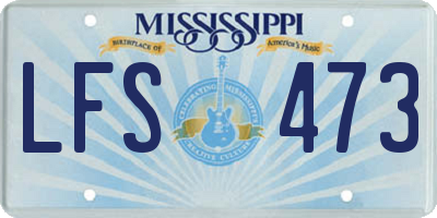 MS license plate LFS473