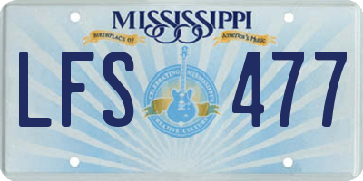 MS license plate LFS477
