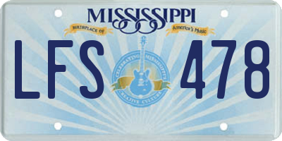 MS license plate LFS478