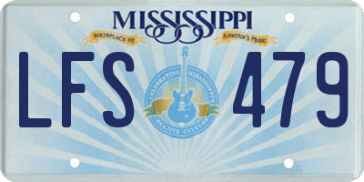 MS license plate LFS479