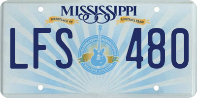 MS license plate LFS480