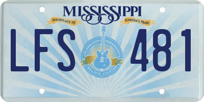 MS license plate LFS481