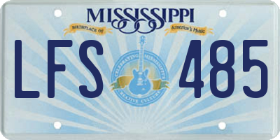MS license plate LFS485