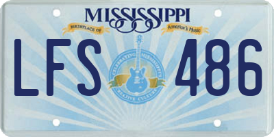 MS license plate LFS486