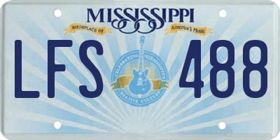 MS license plate LFS488