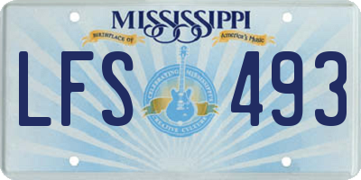 MS license plate LFS493