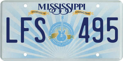 MS license plate LFS495