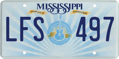 MS license plate LFS497