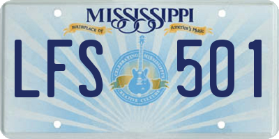 MS license plate LFS501