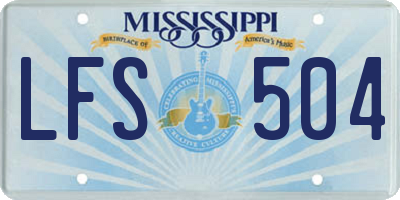 MS license plate LFS504