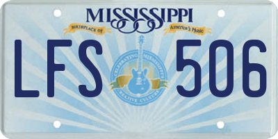 MS license plate LFS506