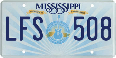 MS license plate LFS508