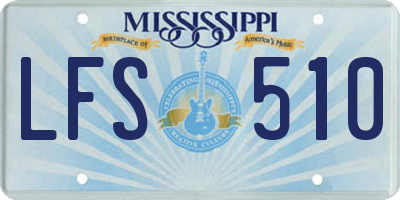 MS license plate LFS510