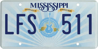 MS license plate LFS511