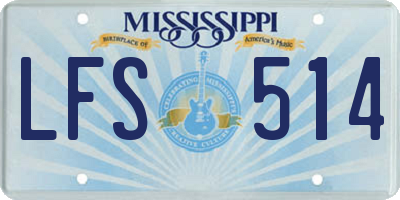 MS license plate LFS514