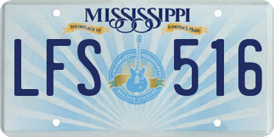 MS license plate LFS516