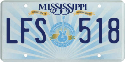 MS license plate LFS518