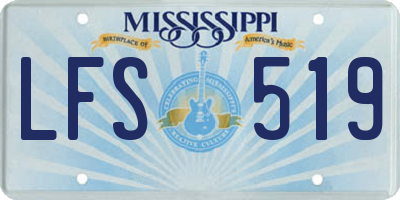 MS license plate LFS519