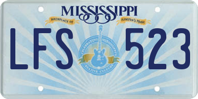 MS license plate LFS523