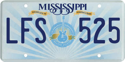 MS license plate LFS525
