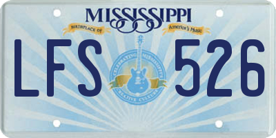 MS license plate LFS526