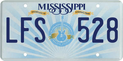 MS license plate LFS528