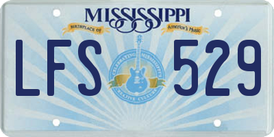 MS license plate LFS529