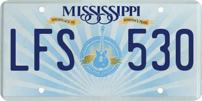 MS license plate LFS530
