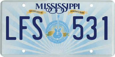 MS license plate LFS531