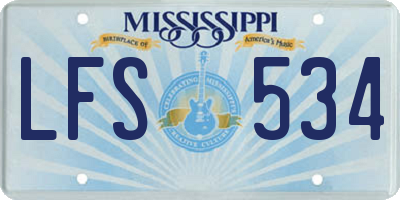 MS license plate LFS534