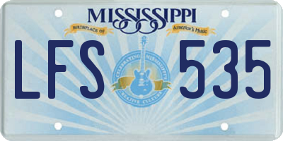 MS license plate LFS535