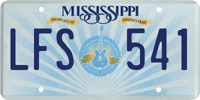 MS license plate LFS541
