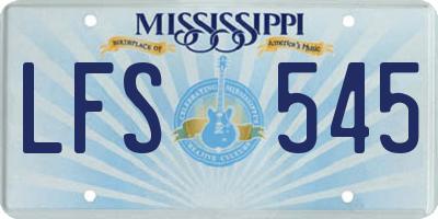 MS license plate LFS545