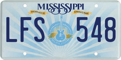 MS license plate LFS548