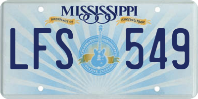 MS license plate LFS549