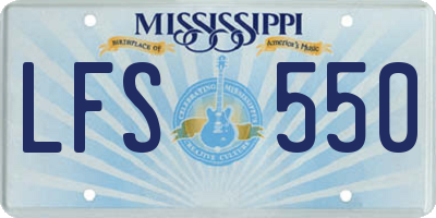 MS license plate LFS550
