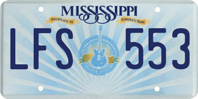 MS license plate LFS553