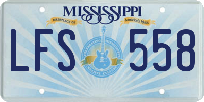 MS license plate LFS558