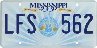 MS license plate LFS562