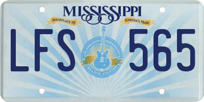 MS license plate LFS565