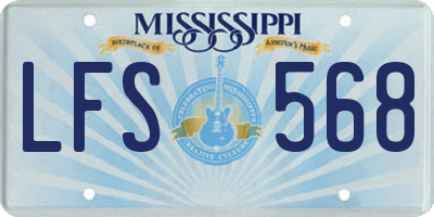 MS license plate LFS568