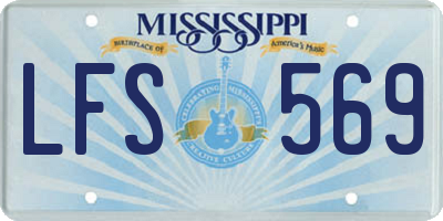 MS license plate LFS569