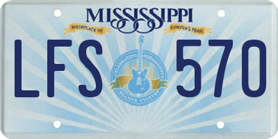 MS license plate LFS570